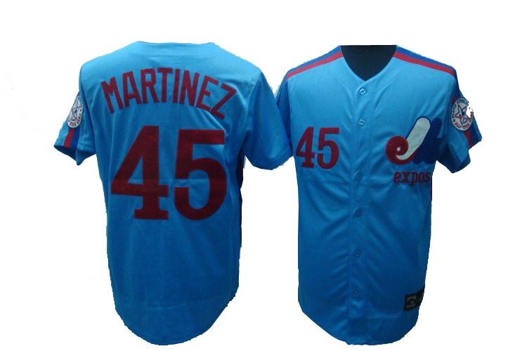 Best sale Montreal Expos 45 Pedro Martinez Blue MLB Jersey